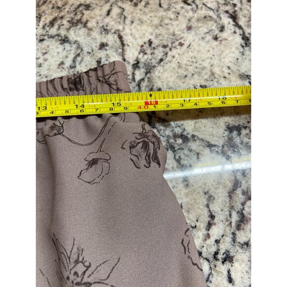 C by One Womens Mini Skirt Beige Brown Medium Ruffled Tiered Floral Y2K Boho - Picture 7 of 11